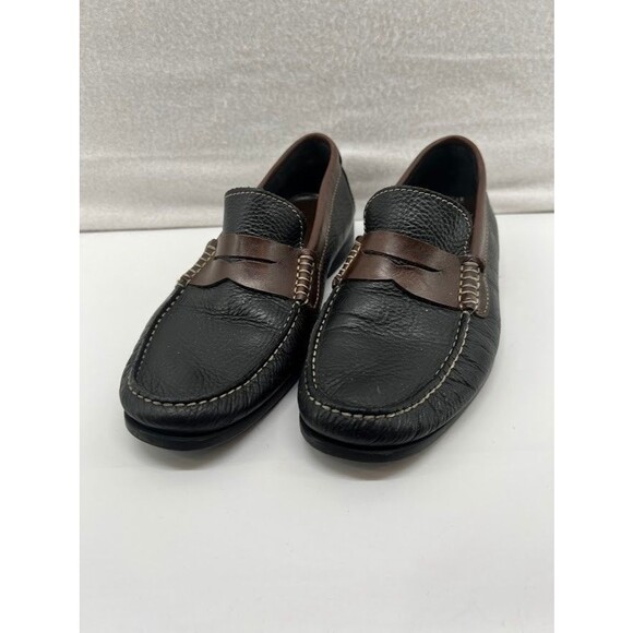 Florsheim Mens Size 8 Leather Slip On Penny Loafer Black Brown Drivers - Picture 1 of 7
